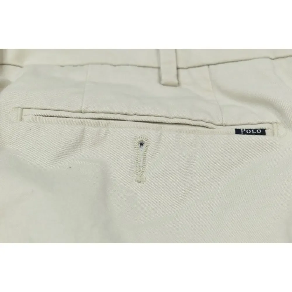 Polo Ralph Lauren Chino Pants Mens 38x34 (38x33) Beige Straight Leg Stretch